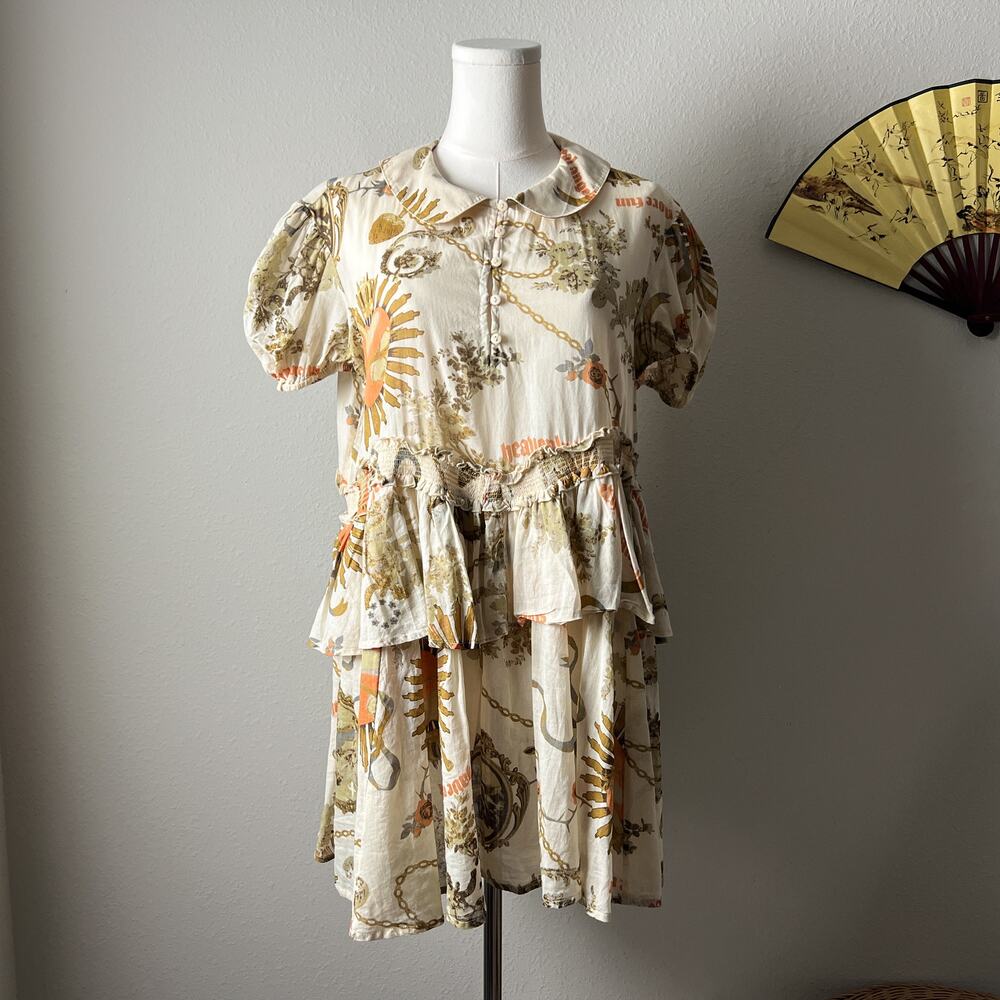 urban outfitters kimchi blue maria collared boho printed babydoll mini dress